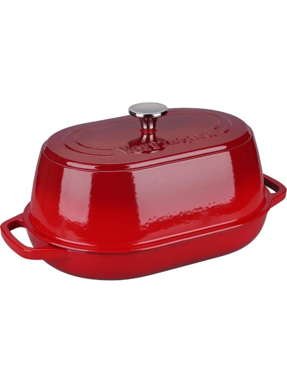 Enameled Cast Iron Dutch Oven with Dome Lid, 6 Quart for Sourdough Baking, Red